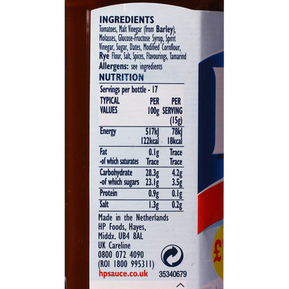 Heinz The Original HP Sauce (Brown) - 255 g - Traditional brown sauce with a tangy, rich flavor.