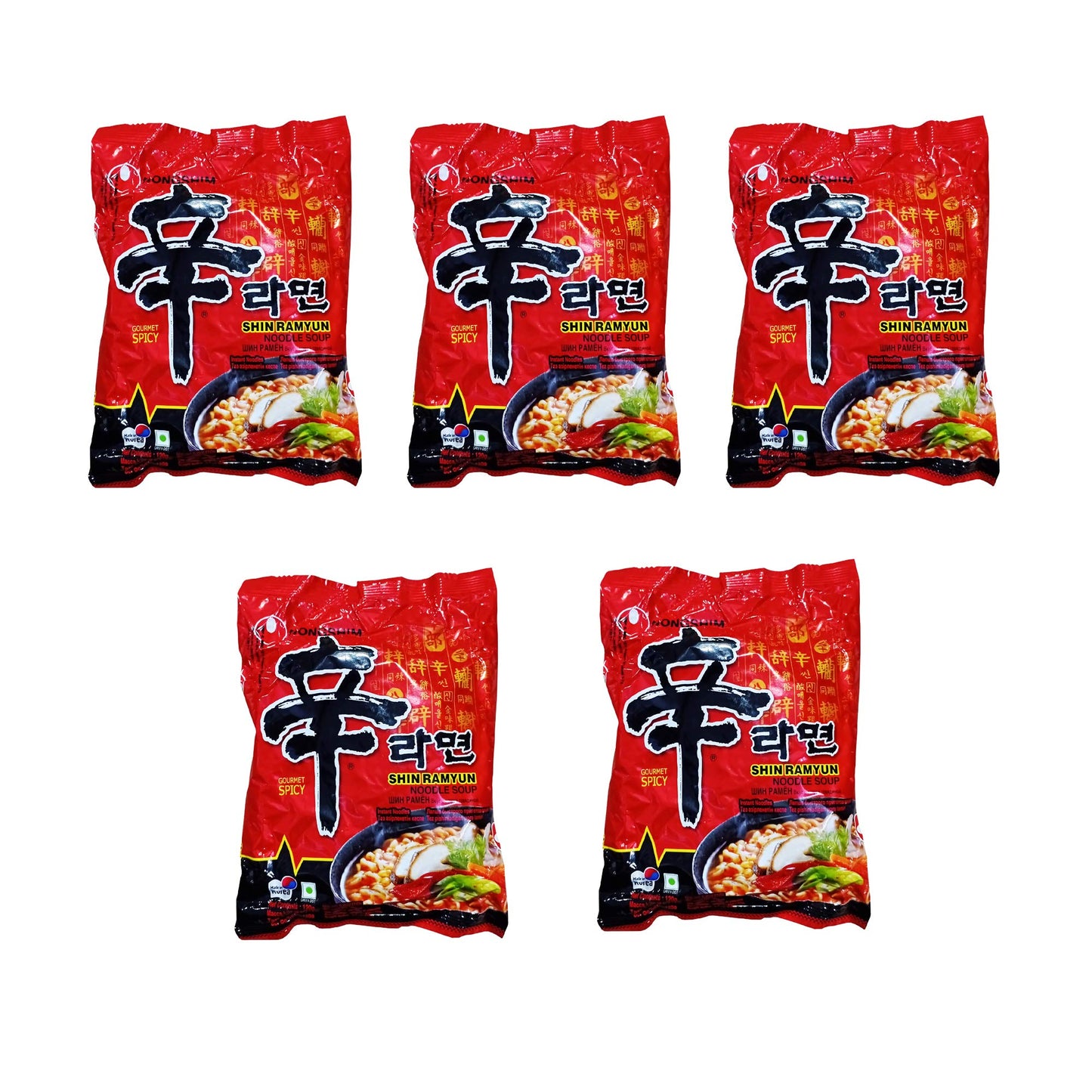 Nong Shim Ramyun Noodle So, 120g (Pack of 5) - "Nong Shim Ramyun Noodles - 5 Pack, 120g Each of Savory Noodle Delight!"