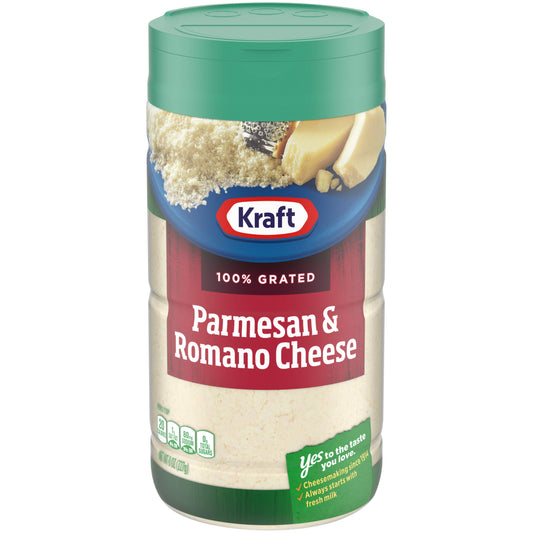 Kraft Real Grated Parmesan & Romano Cheese 227 Grams - Imported From USA! - "Parmesan & Romano Perfection!"