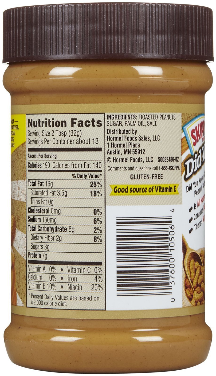 Skippy Natural Creamy Peanut Butter 15 oz