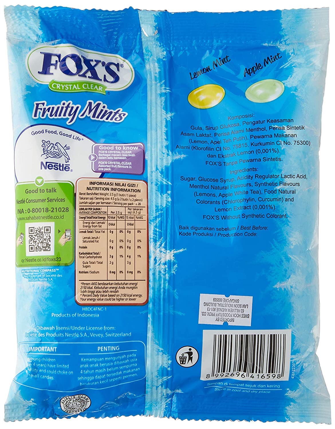 Fox's Crystal Clear Fruity Mints, 125 g - Fruity mints!