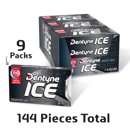 Dentyne Ice Arctic Chill 16 - Count Pack Of 9 - Icy cool freshness!