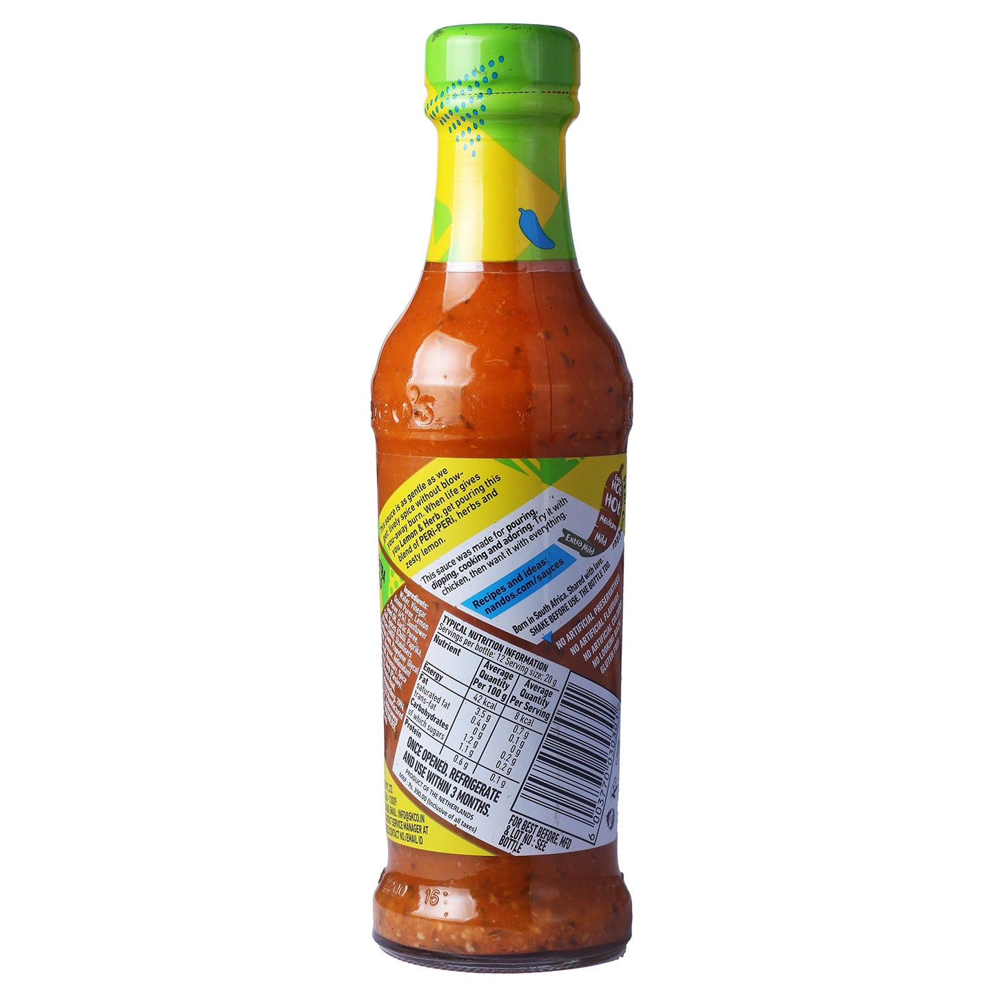 Nando's Peri Peri Sauce Lemon And Herb Extra Mild -250 Gm - "Extra Mild Lemon & Herb!"