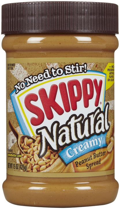 Skippy Natural Creamy Peanut Butter 15 oz