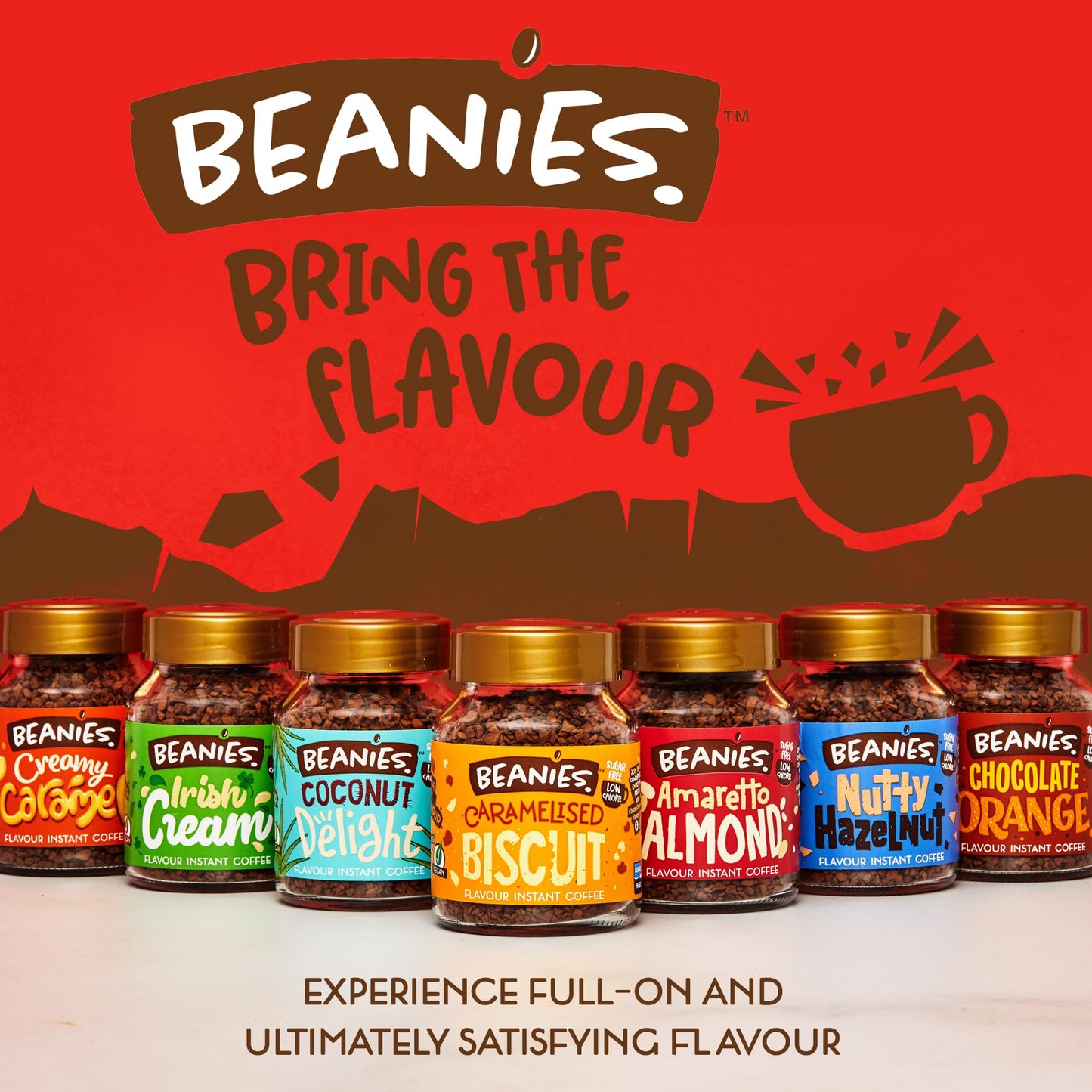 Beanies | Instant Flavoured Coffee | Toffee Nut Latte | Low Calorie, Sugar Free | 50 g | Pack of 1 - Nutty toffee delight