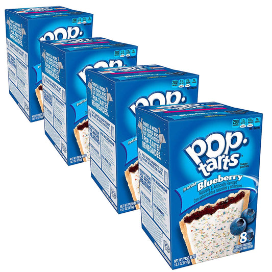 Pop Tarts Frosted Blueberry Pack of 4 Pouch, 4 x 416 g - "Four-pack of blueberry goodness!"