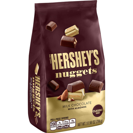 Hershey's Nugget Almond, 340g - Chunky nuggets packed with almonds, 340g of nutty chocolate bliss.