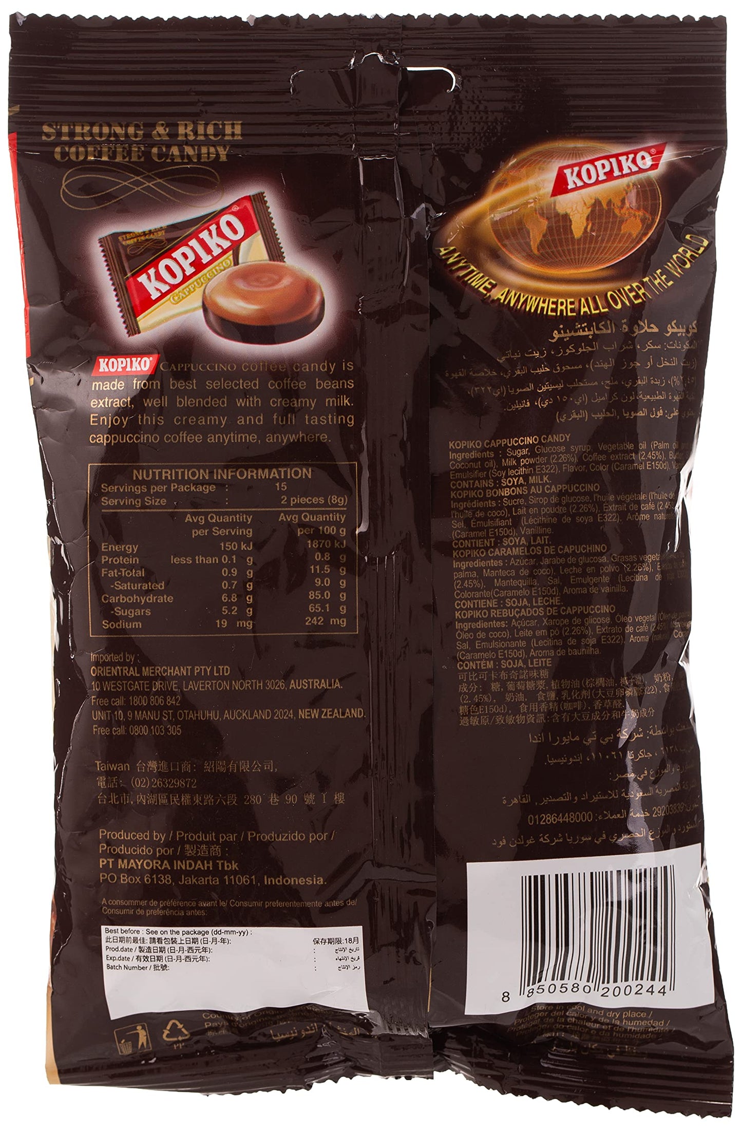 Kopiko Coffee Candy Cappuccino Flavour, 120g - "Cappuccino Cravings!"