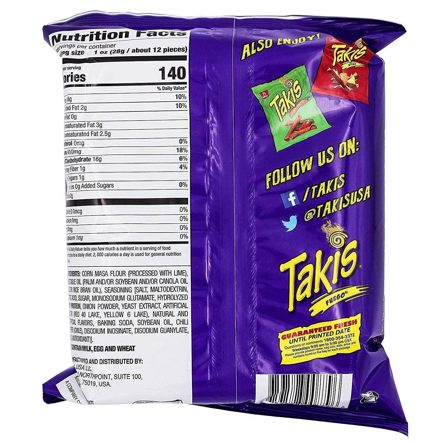 Takis 113g,Hot Chili,Pepper & Lime tortilla chips