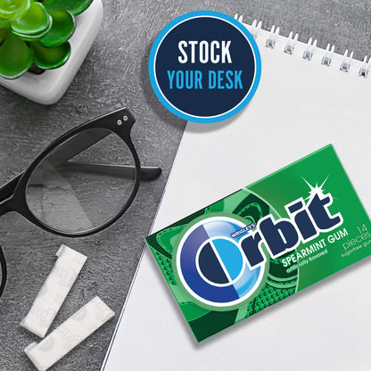 Spearmint : Orbit Spearmint Sugarfree Gum, 14 Pieces (12 Pack)