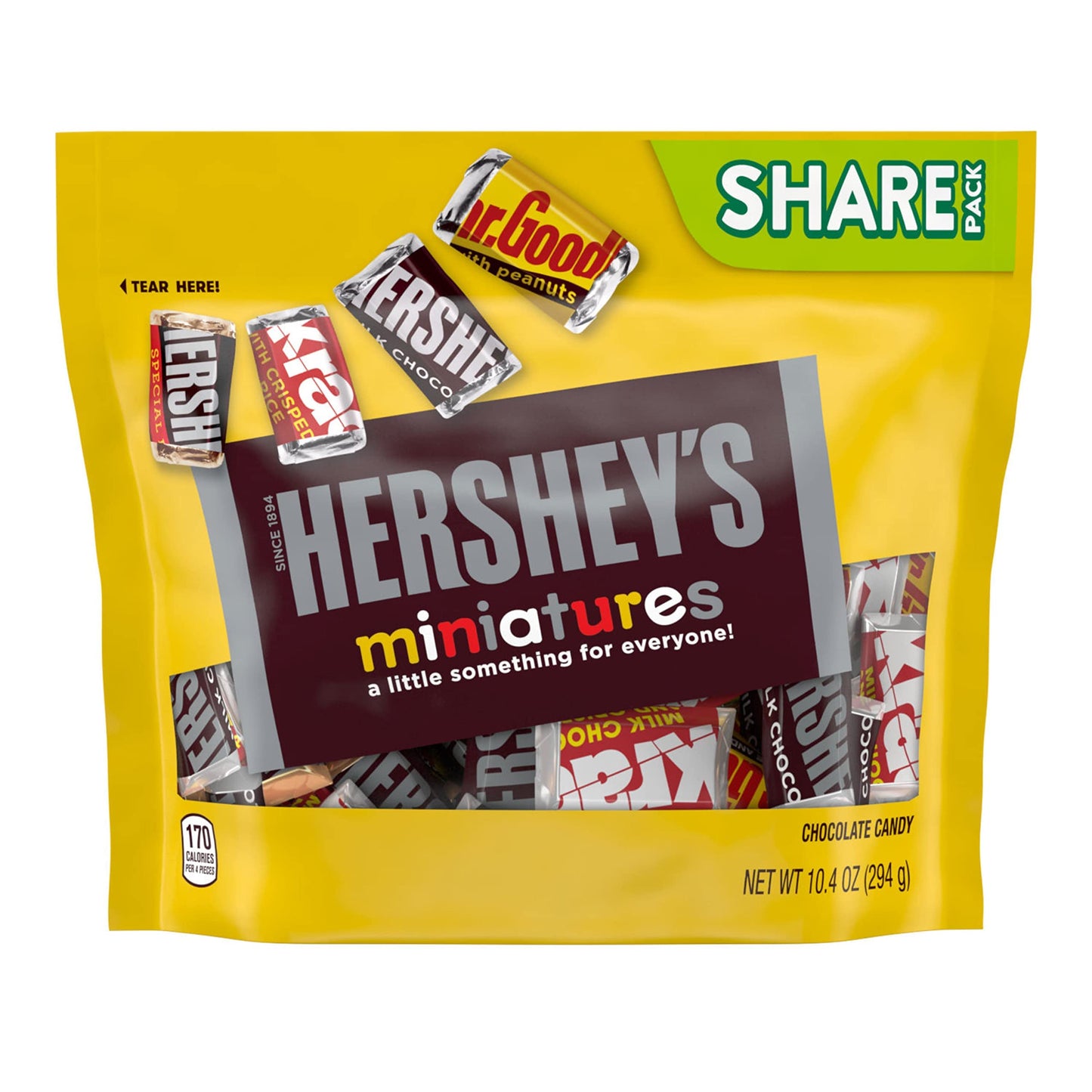 HERSHEY'S Chocolate Miniature, 294 Gm - Assorted miniature chocolate bars, 294g bag.