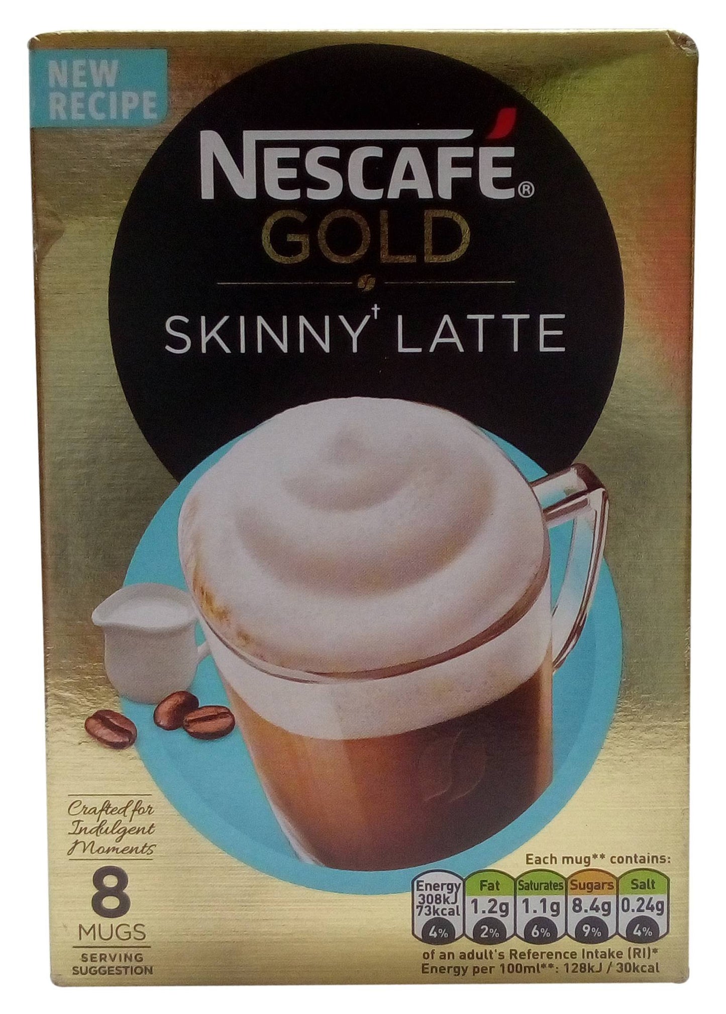 Nescafe Gold Coffee - Skinny Latte, 156g Carton - "Skinny Latte - Guilt-Free Gold Coffee!"