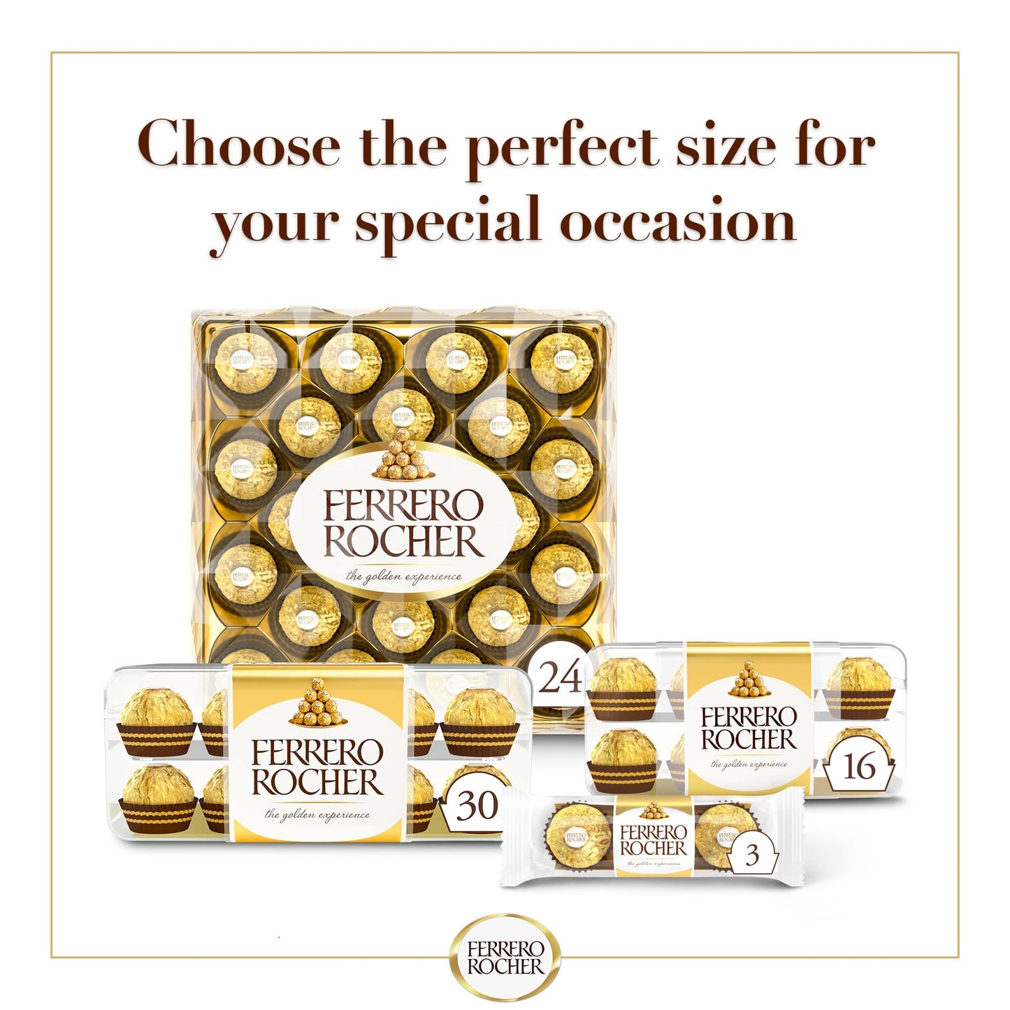 Ferrero Rocher Premium Milk Chocolate (300g) - 24 Pieces - Milk chocolate luxury!