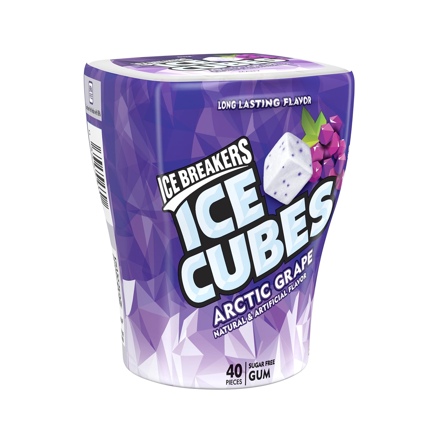 Ice Breakers Ice Cubes Grape- Sugar-free Mints, 40 Cubes Bottle - Grape-flavored sugar-free mints, 40 cubes in a bottle.