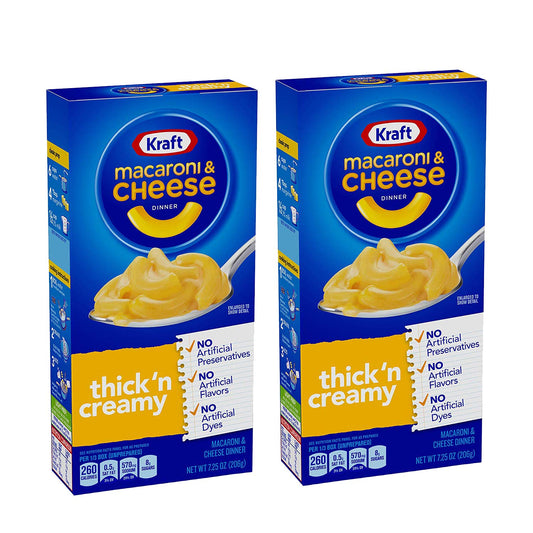 Kraft Macaroni and Cheese Dinner, Thick'n Creamy Pack of 2, x 206 g - "Creamy Duo!"