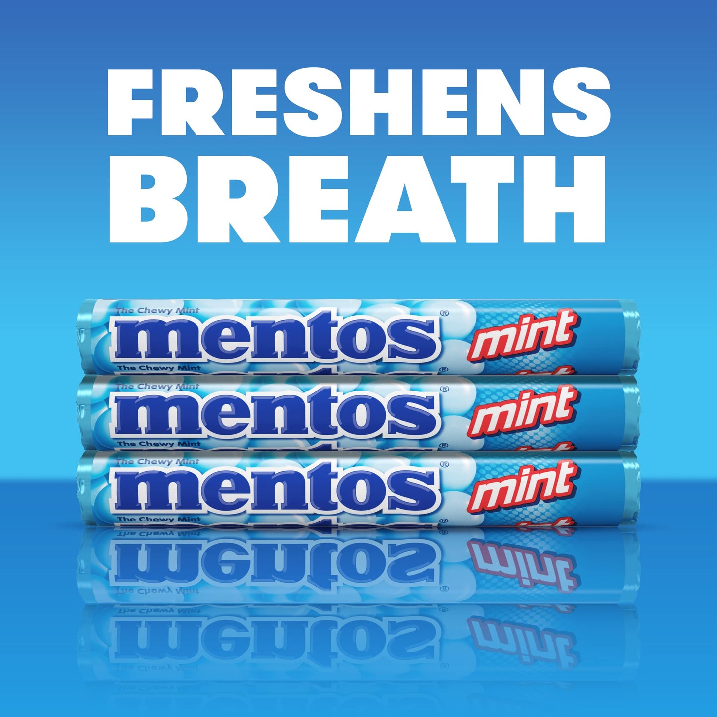 Mentos The Chewy Mint Candy - Mint Flavor 1.32oz Rolls - 15 Rolls - "Minty Chewy Fun!"