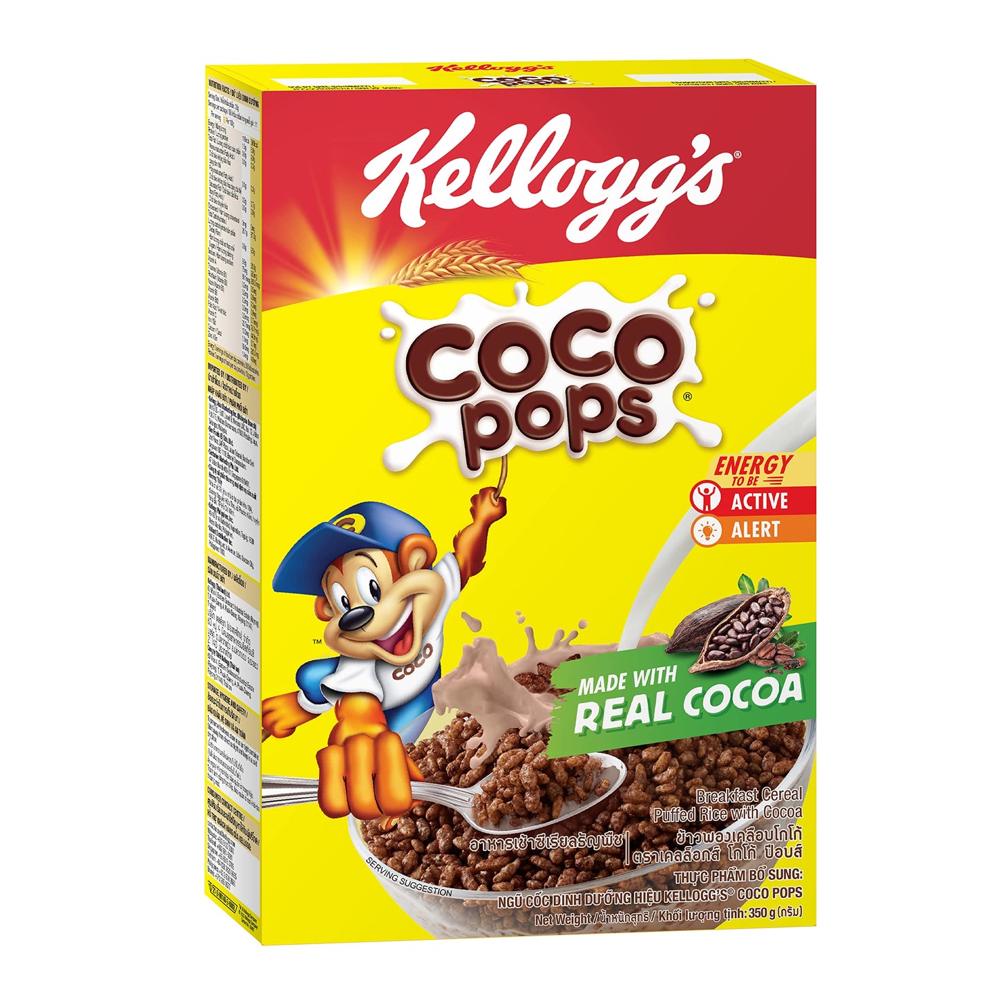 Kellogg's Coco Pops Breakfast Cereal - 400g - Chocolatey and crunchy Kellogg's Coco Pops Breakfast Cereal, 400g.