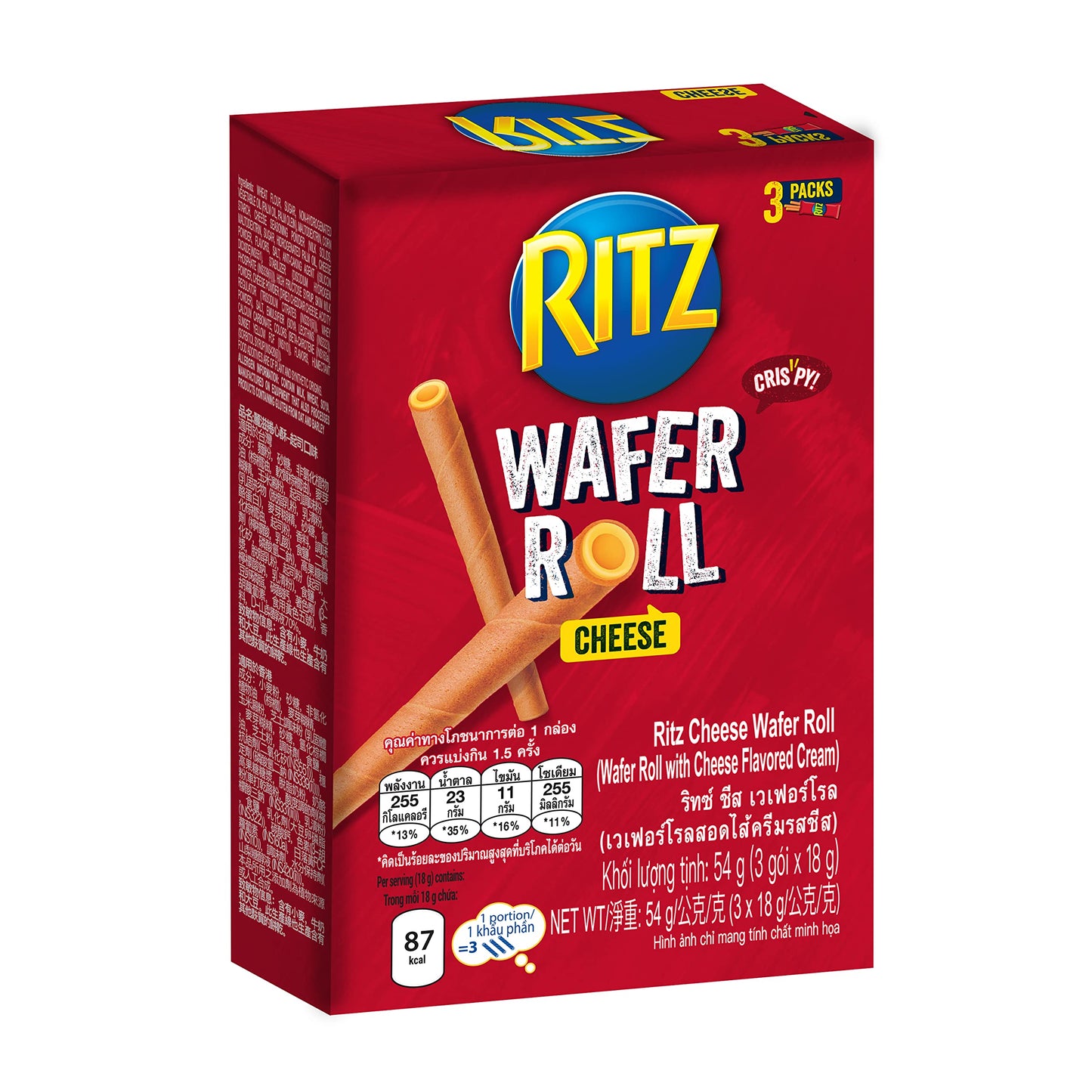 Ritz Wafer Roll Cheese, 54 g - Cheesy Wafer Delight!