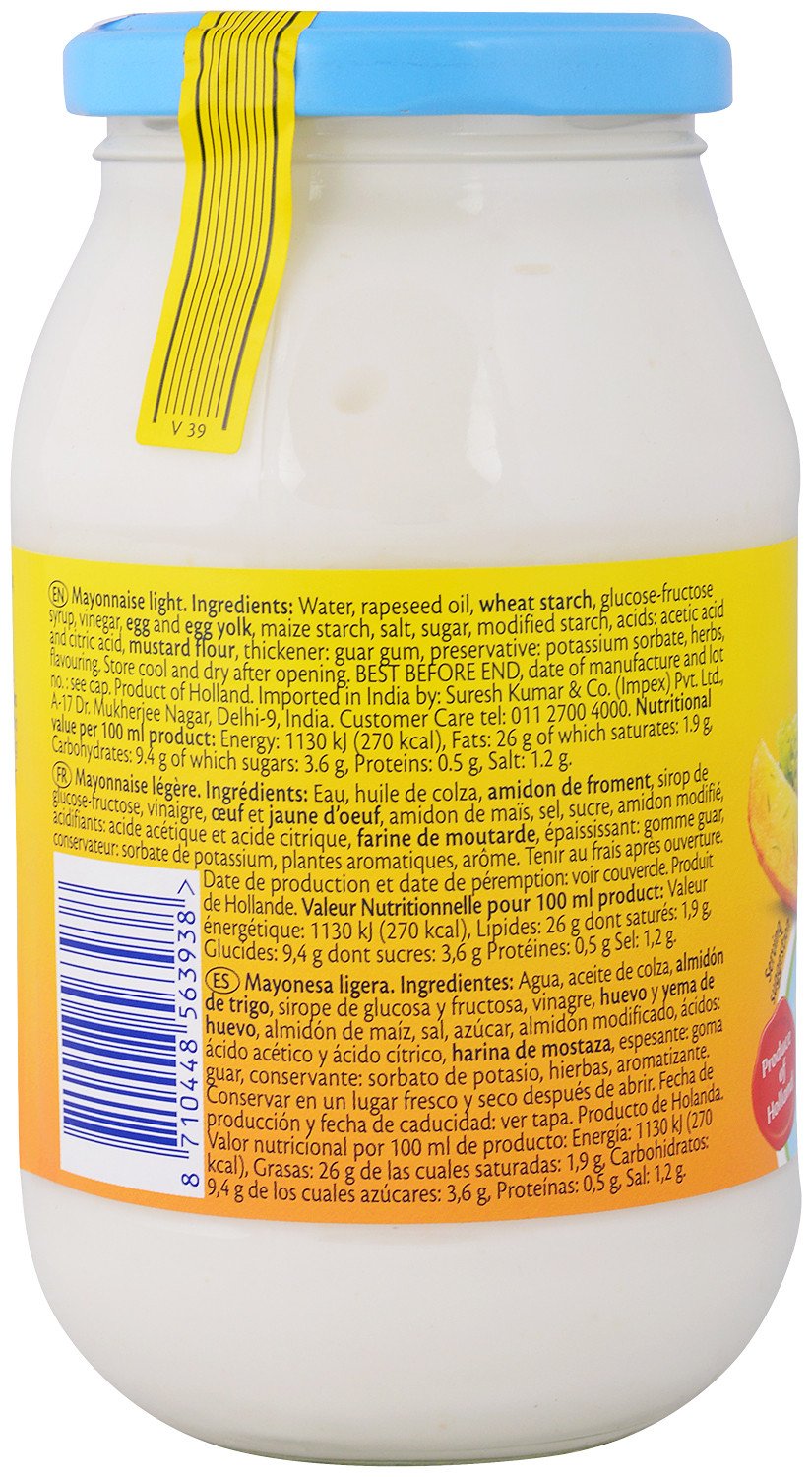 Remia Mayonnaise - Light, 500ml Bottle - Light Mayo Delight!