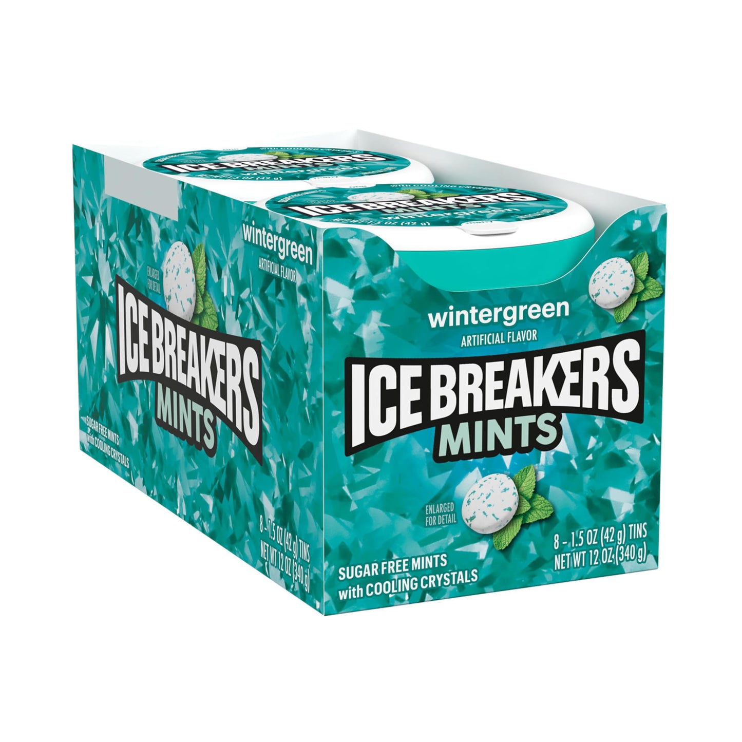 Ice Breakers Wintergreen Sugar Free Mints with Cooling Crystals, 1.5 oz ℮ 42 g, 8 Pack - Wintergreen mints with cooling crystals, sugar-free, pack of 8 x 42g.