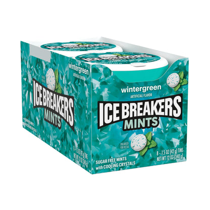 Ice Breakers Wintergreen Sugar Free Mints with Cooling Crystals, 1.5 oz ℮ 42 g, 8 Pack - Wintergreen mints with cooling crystals, sugar-free, pack of 8 x 42g.