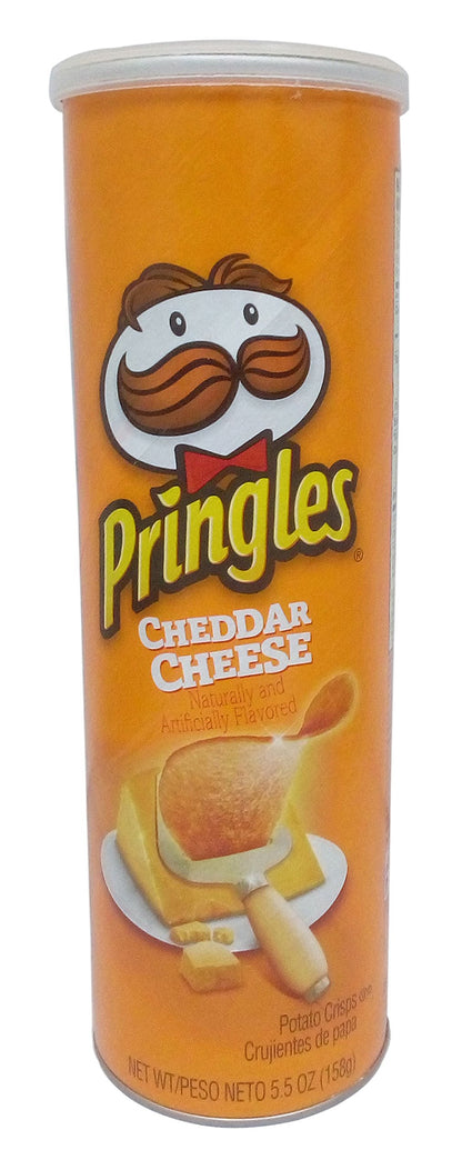 Pringles Potato Crisps - Cheddar Cheese, 158g Tin - Cheddar cheese Pringles crisps!