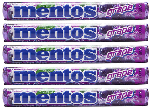 Mentos Grape From Europe 1.32oz Pack of 5 - "Grape Mentos Pack of 5!"