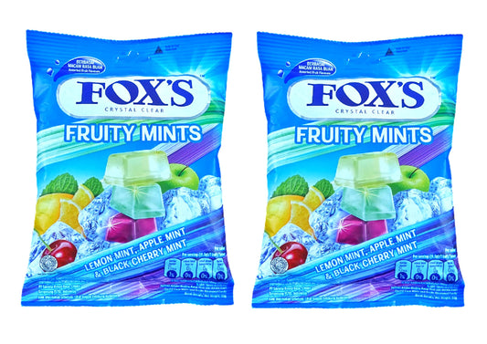 Nestle Fox's Crystal Clear Fruity Mint Candy (90 Gms) Pack of 2 - "Fox's Fruity Mint - Pack of 2, 90g Each of Refreshing Candy!"