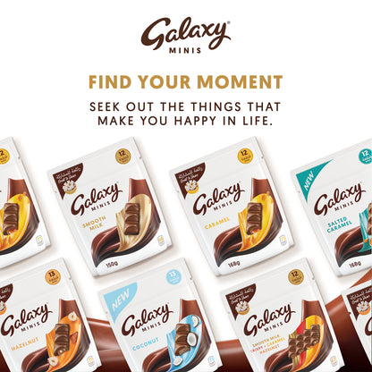 Galaxy Milk Chocolate Mini 18 Bars Packet 225g - Milk chocolate mini bars! Enjoy the smooth and creamy Galaxy chocolate in convenient mini bars!