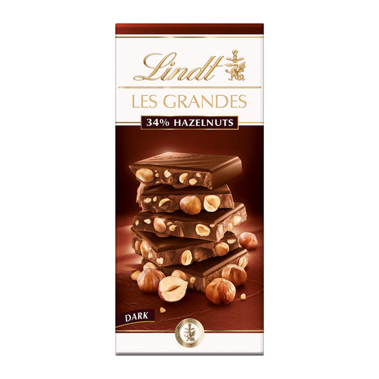 LINDT LES GRAND Hazelnuts Dark Chocolate, 150g