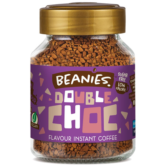 Beanies | Instant Flavored Coffee | Double Chocolate | Low Calorie, Sugar Free | 50 g | Pack of 1 - Double the chocolate, double the joy