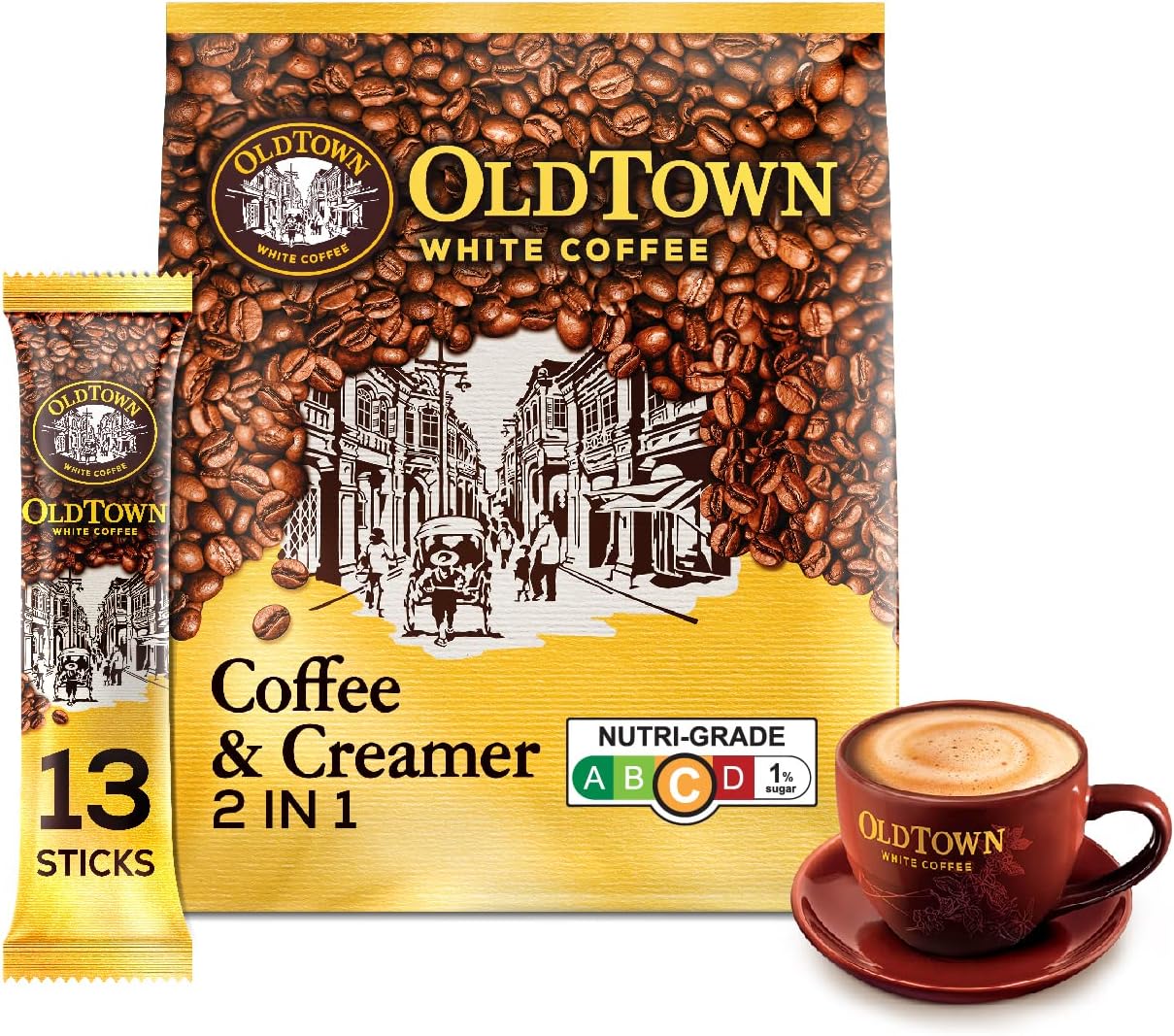 Old Town White Coffee 2-in-1 Instant Premix Packet (13 Pack) - Savor the Perfect Harmony