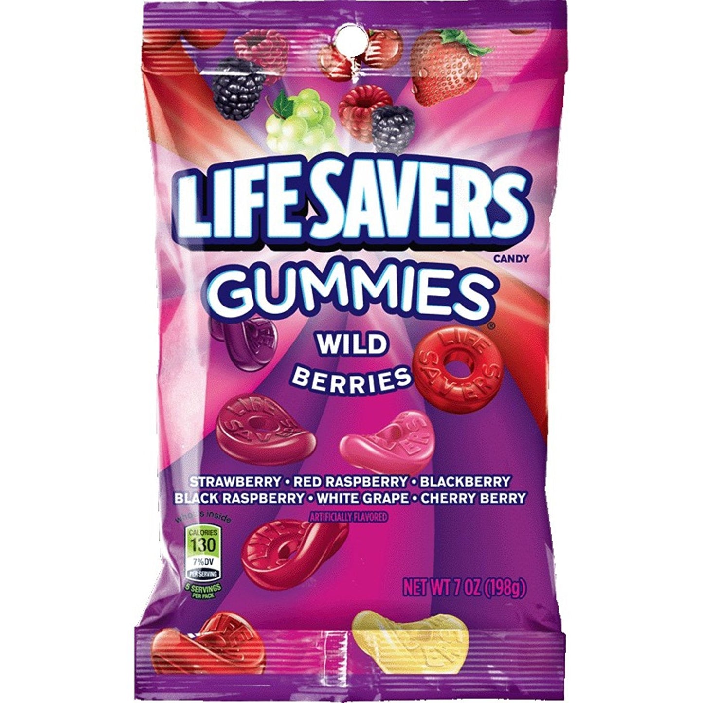 Life Savers Gummie Bundle - 5 Flavors and Wild Berries (2) 7oz bags - PACK OF 2 - "Gummy Flavor Fun!"