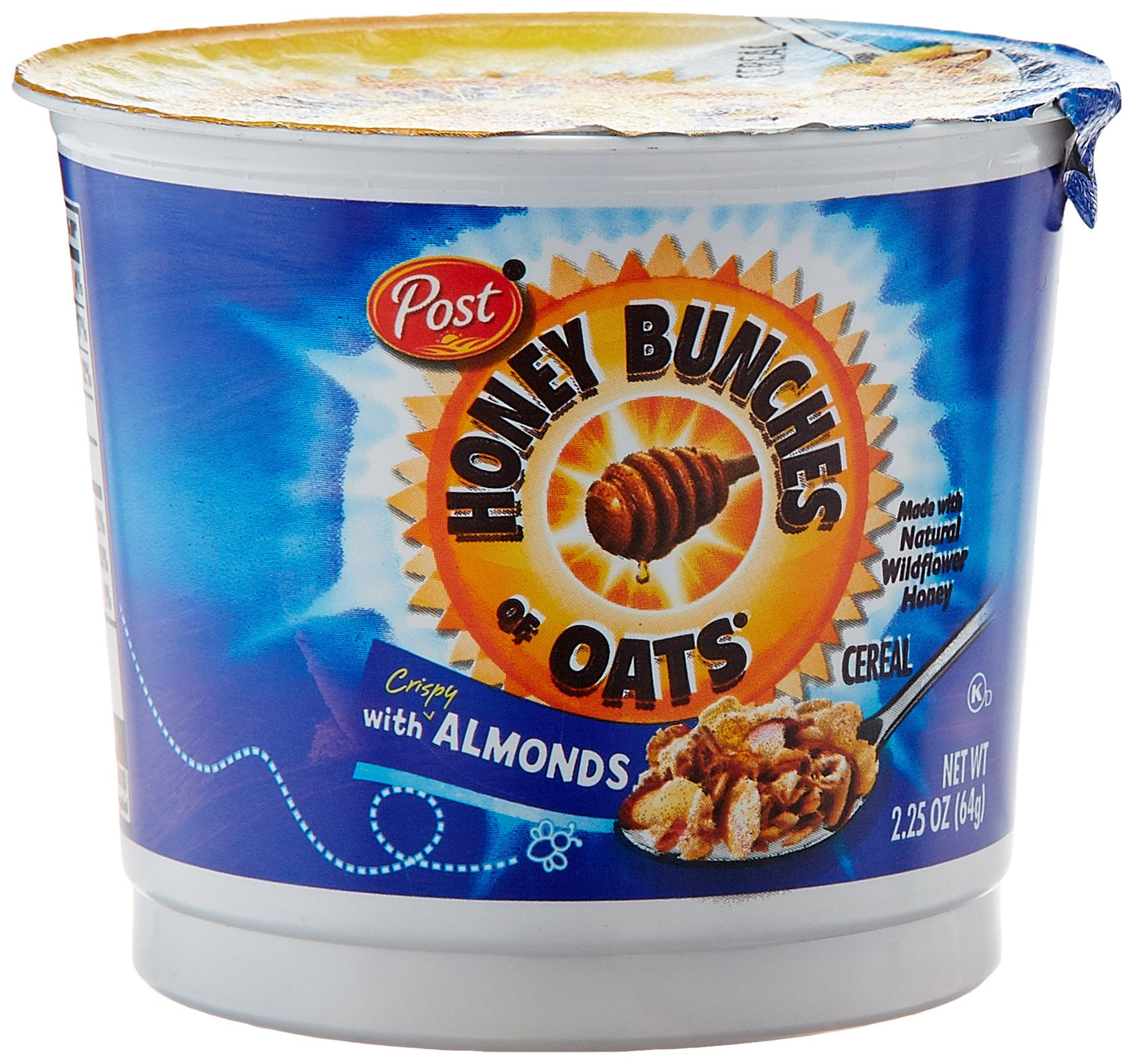 Post Cereals Cups Honey Bunches of Oats with Almond, 64g - Honey Bunches on the go!