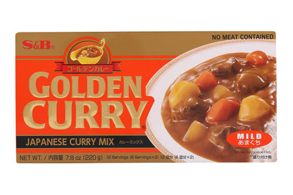 S&B Golden Curry Mix | Ready to Eat Japanese Curry Mix 12 Servings (Mild) 220gm | Heat and Eat Golden Japanese Curry