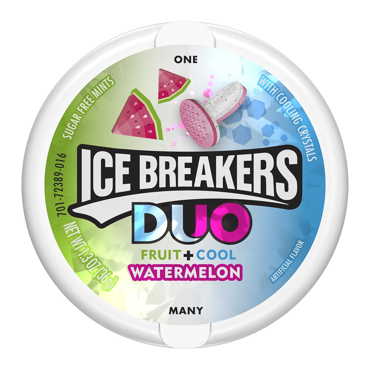 Ice Breakers Duo Fruit + Cool Watermelon, 36 g - Cool and fruity watermelon mints, 36g of refreshing flavor.