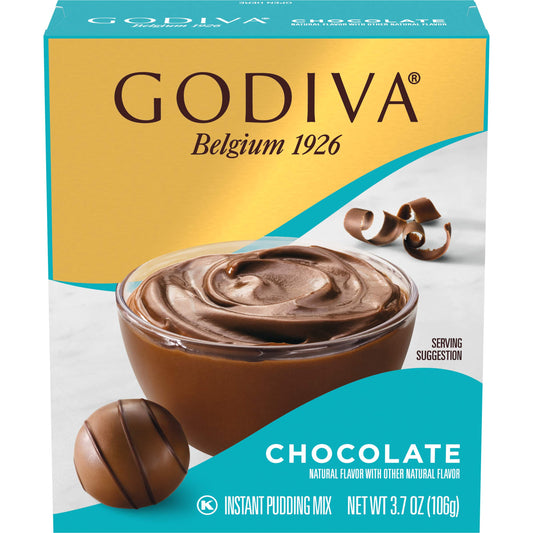 Godiva Chocolate Instant Pudding Mix 3.7 oz Boxes 106g - Create a deliciously creamy and rich dessert with Godiva's chocolate instant pudding mix