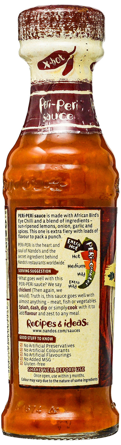 Nando's Extra Hot Peri Peri Sauce, 125ml - "Fiery Extra Hot Kick!"