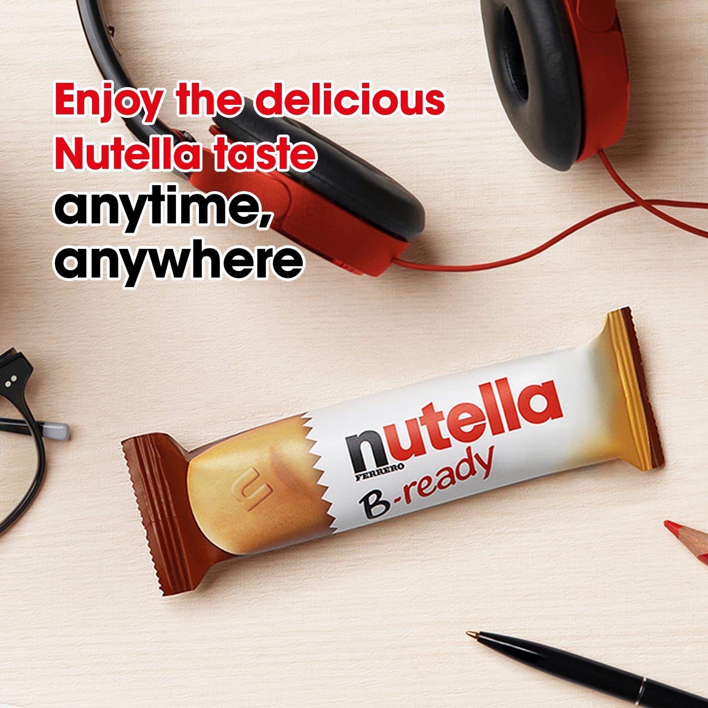 Nutella B-Ready Wafer Filled, 22 g - "Crunchy Nutella delight!"