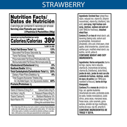 Pop Tarts Unfrosted Strawberry, 384 g - "Unfrosted strawberry Pop-Tarts!"