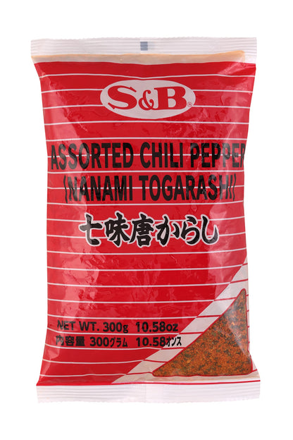 S&B Nanami Togarashi Assorted Chili Pepper Seasoning 300G | 7 Spice Mix (Nanami / Schichimi Togarashi)| Product Of Japan| Used In Soups, Noodles, Rice Cakes, Vegetable Masala