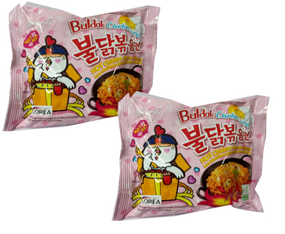 Samyang Hot Chicken Buldak Carbonara Noodles, 130 grams (Pack of 2)