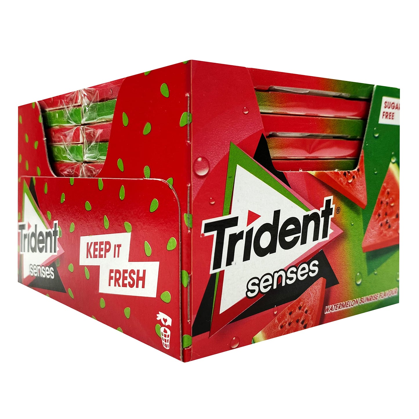 Trident Senses Watermelon Sunrise Flavour Sugar Free Gum, 0.81 oz / 23 g, 12 Pack