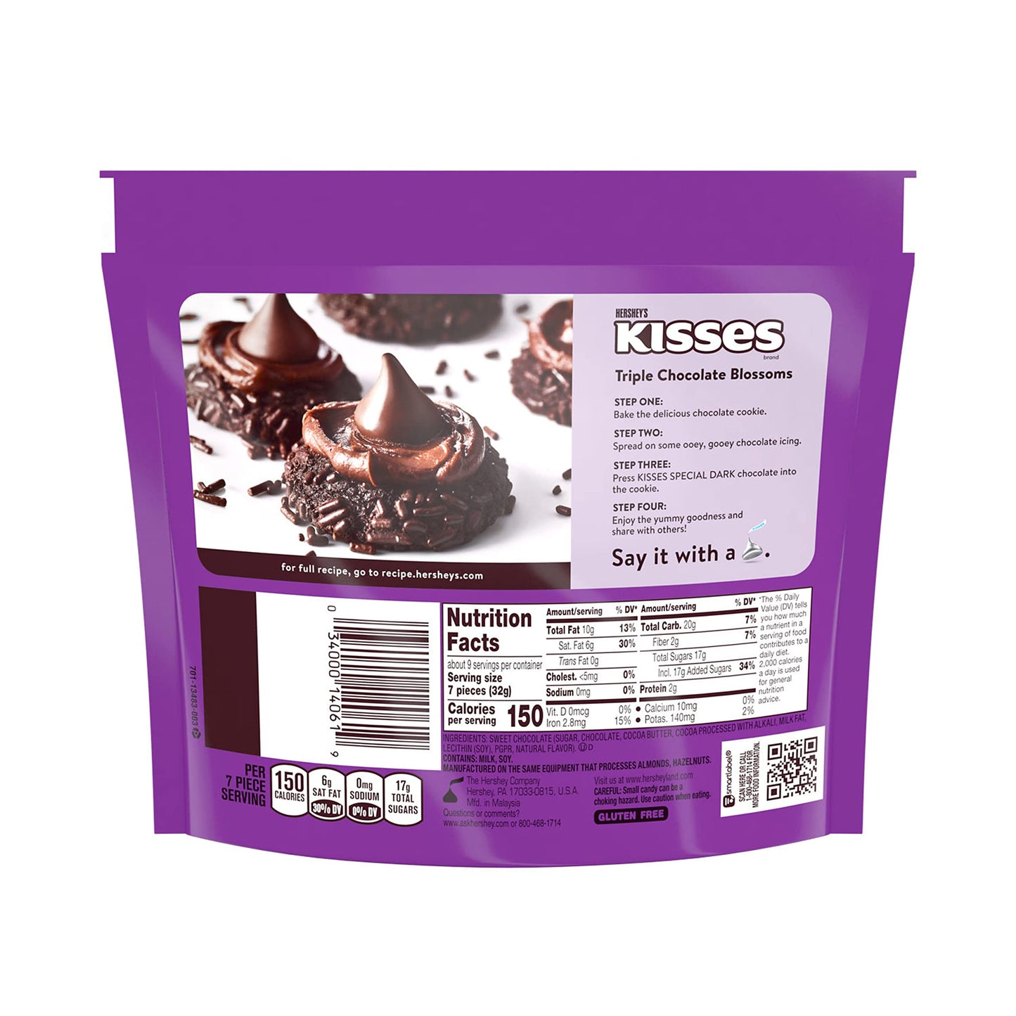 Hershey's Kisses Special Dark Chocolate, 283 Gm - Single pack of special dark chocolate Kisses, 283g.