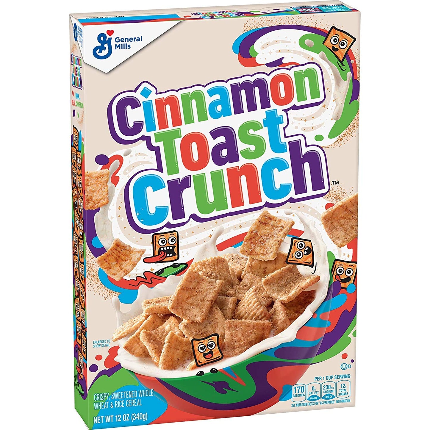 General Mills Cinnamon Toast Crunch, Cereal with Whole Grain, 12 Oz, 2 Pack - Double the fun with a 2-pack of Cinnamon Toast Crunch