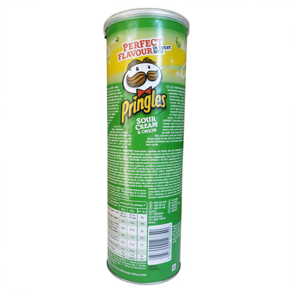 Pringles Sour Cream & Onion Potato Crisps, 165 g, Green & Blue, Medium - Medium-sized sour cream and onion Pringles!