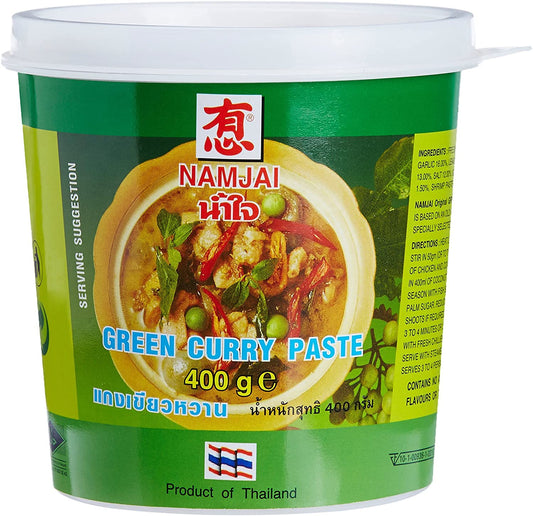 Namjai Green Curry Paste, 400 g - "Green Curry Feast!"