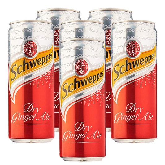 Schweppes Dry Ginger Ale Can- 6 Pack, 6 x 320 ml