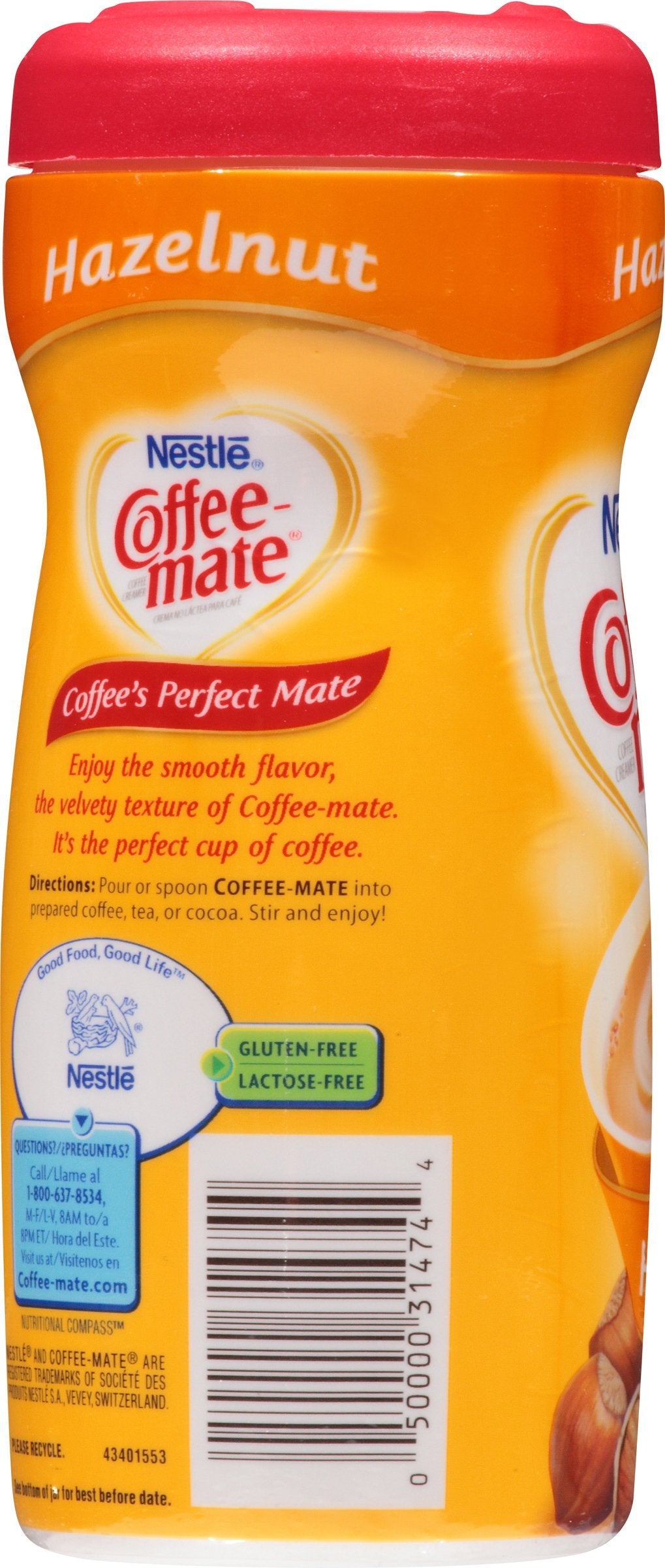 Nestle Coffee Mate - Hazlenut, 425g Jar - "Coffee-Mate Hazelnut - 425g of Nutty Creamer Perfection!"