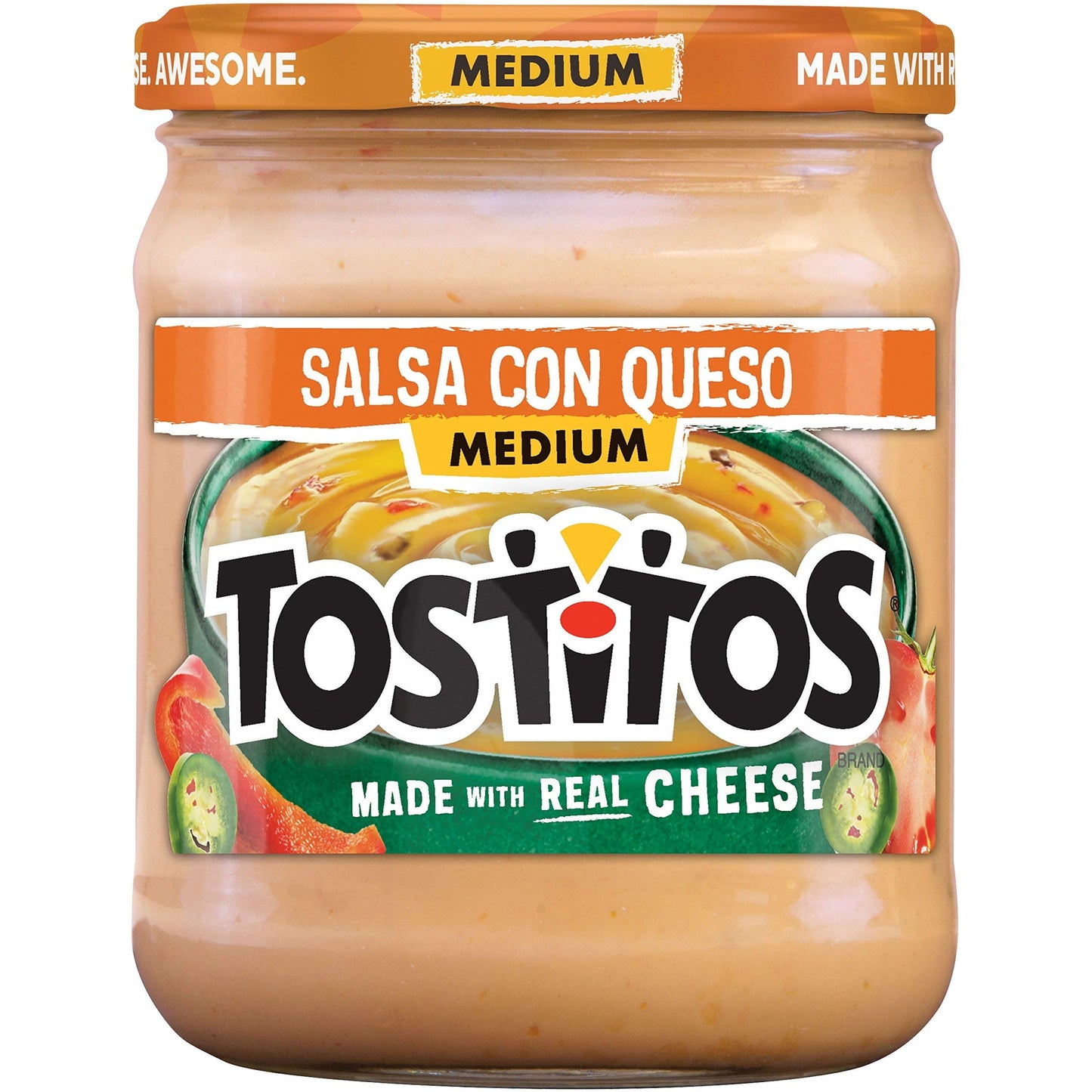 Tostitos Dips, Medium Con Queso Dip, 15 oz Pack of 5